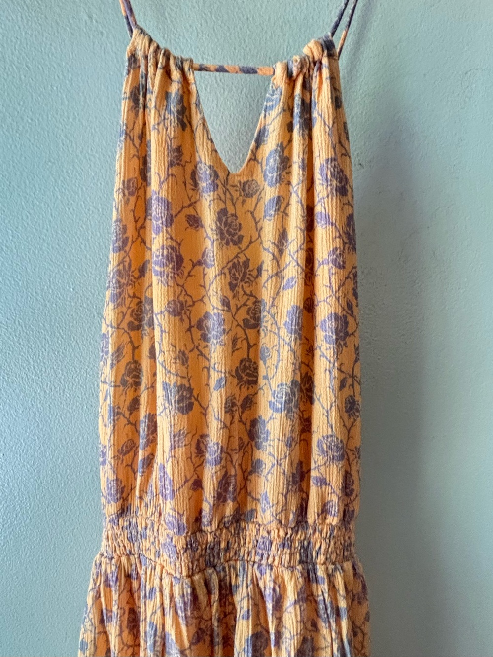 Anthropologie Celina Moon Smocked Halter Maxi Dress SZ S Floral Boho Resortcore - Picture 2 of 5